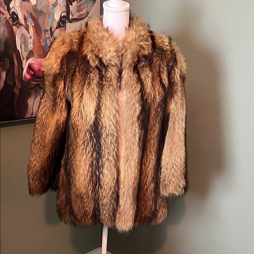 Elegant Raccoon Fur Coat